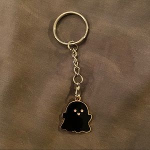 Black ghost Halloween keychain handmade gift spooky goth cute boo fall holidays